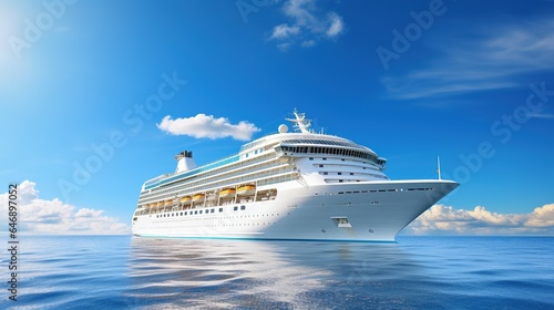 Luxury cruise ship in the sea