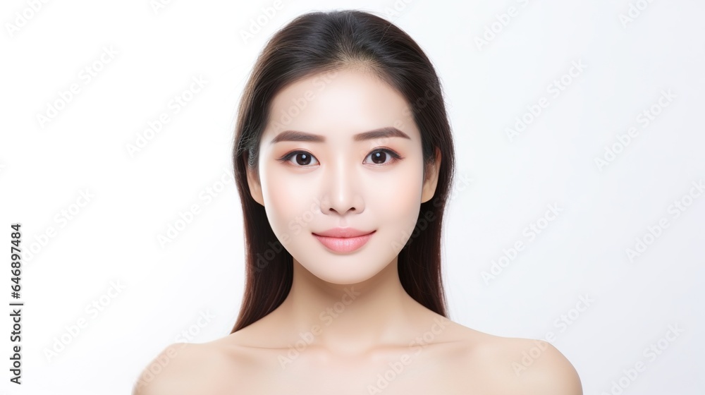 Asian beauty with exquisite healthy glow skin facial with clean fresh skin Face care, facial treatment, commercial concept. Asian beauty with exquisite healthy glow skin facial with clean fresh skin Face care, facial treatment, commercial concept.