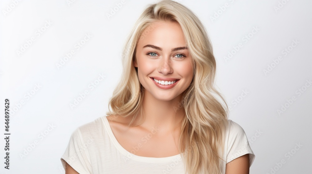 portrait of a beautiful smiling woman looking at the camera on white background portrait of a beautiful smiling woman looking at the camera on white background