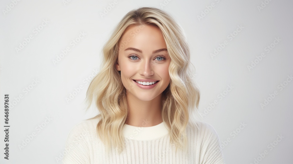 portrait of a beautiful smiling woman looking at the camera on white background portrait of a beautiful smiling woman looking at the camera on white background