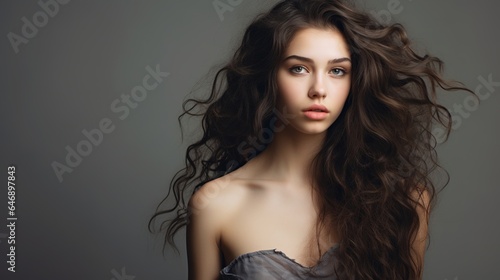 Wallpaper Mural Captivating Curls: A Portrait of Youthful Beauty Torontodigital.ca