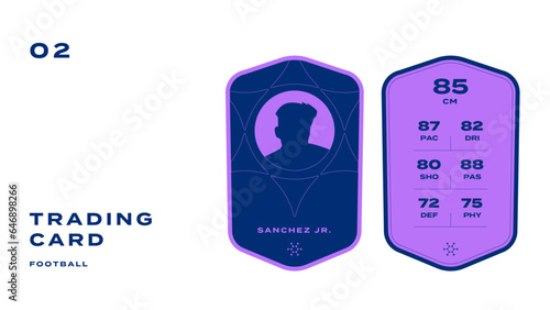 Football trading card, Soccer player card, ui, illustration, vector, card design