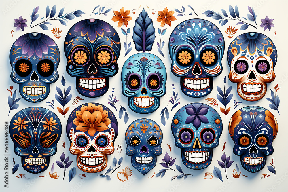 Day of the dead mexican skull pattern Day of the dead mexican skull pattern