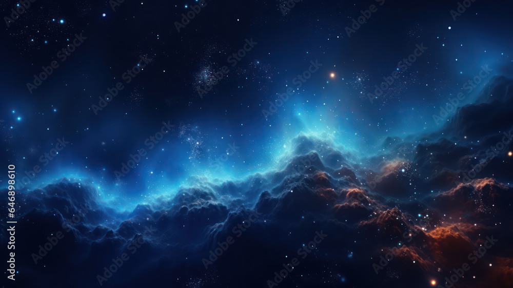 Abstract Dark Blue Background with Glowing Particles Abstract Dark Blue Background with Glowing Particles