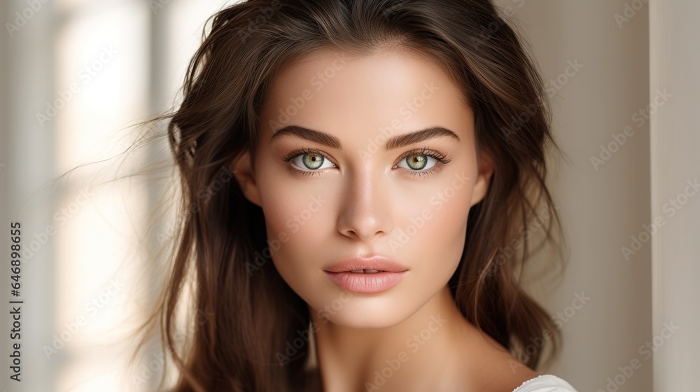 Beautiful woman face close up studio. generative ai Beautiful woman face close up studio. generative ai