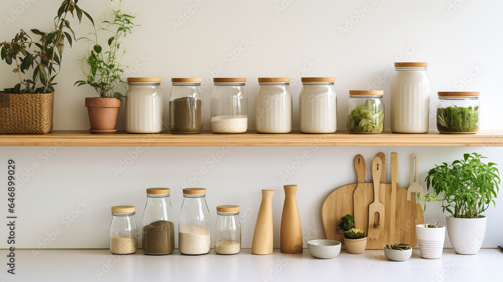 Minimalist bamboo kitchen showcase highlighting zero waste and plastic-free essentials
