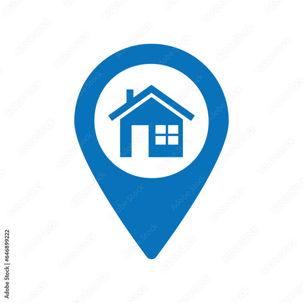 Inspirational logo: a pin that is combined with a house. The logo is suitable for business companies etc. Inspirational logo: a pin that is combined with a house. The logo is suitable for business companies etc.