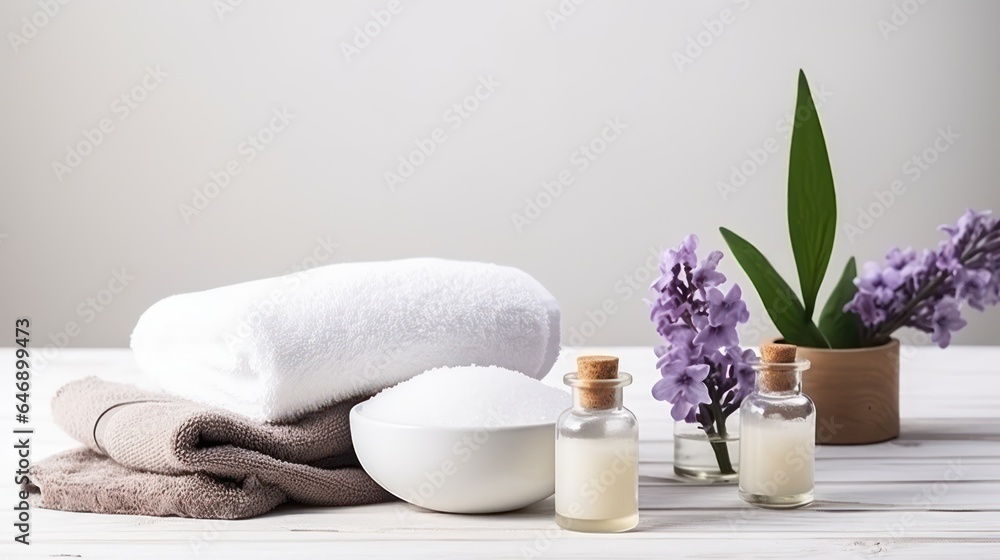 Beauty Treatment Items for Spa Procedures with Copy Space 