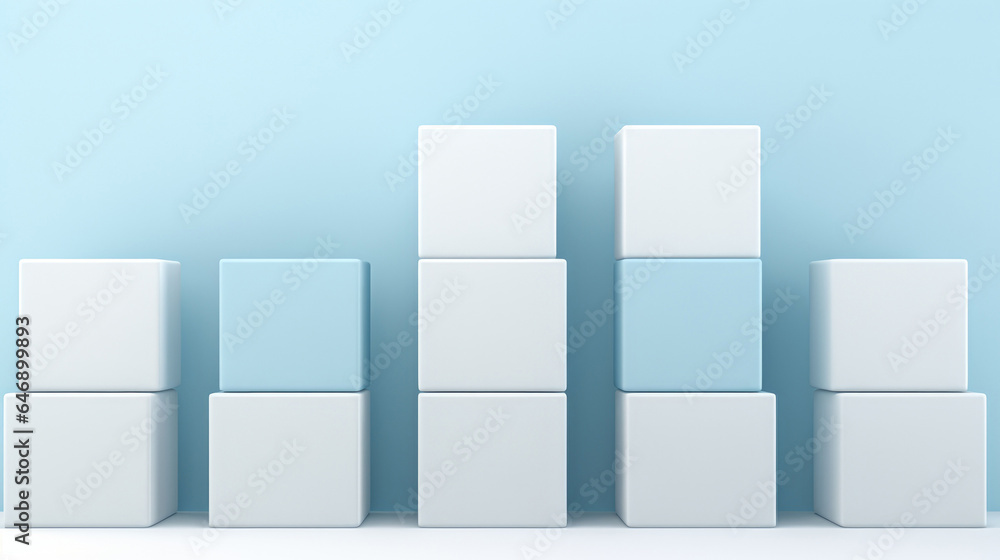 abstract 3d cubes against a light blue background. minimal mockup pastel blue. abstract 3d cubes against a light blue background. minimal mockup pastel blue.