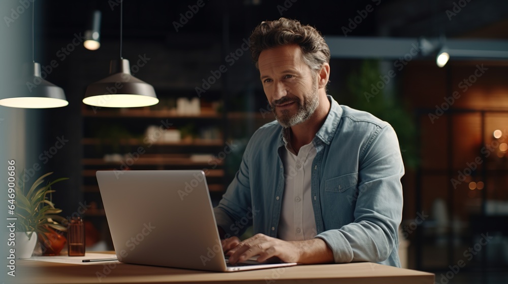 Businessman is working on his laptop computer. Businessman is working on his laptop computer.