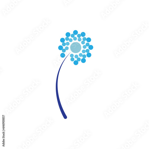 Dandelion flower logo and symbol template vector design