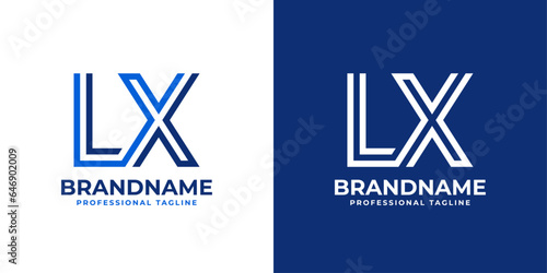 Letter LX Line Monogram Logo, suitable for business with LX or XL initials.