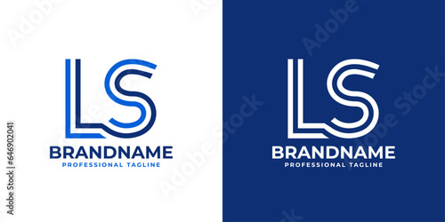 Letter LS Line Monogram Logo, suitable for business with LS or SL initials.