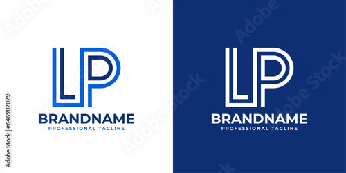 Letter LP Line Monogram Logo, suitable for business with LP or PL initials.