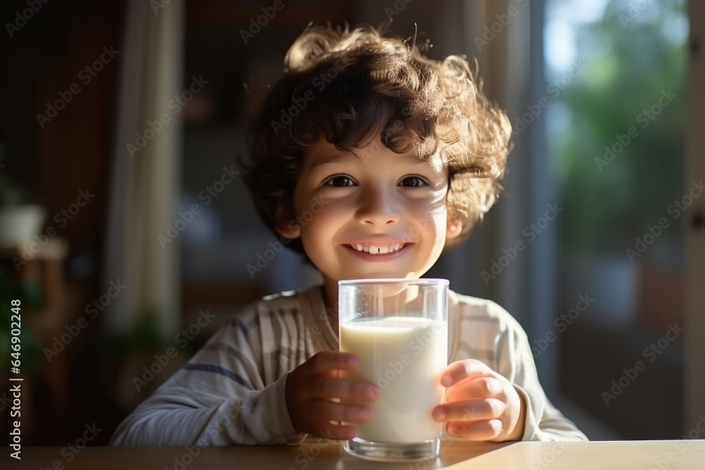 Cute indian little boy holding glass of milk and smiling. Cute indian little boy holding glass of milk and smiling.