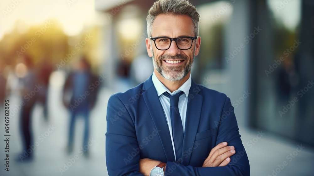 portrait of a mature businessman in office. generative ai portrait of a mature businessman in office. generative ai