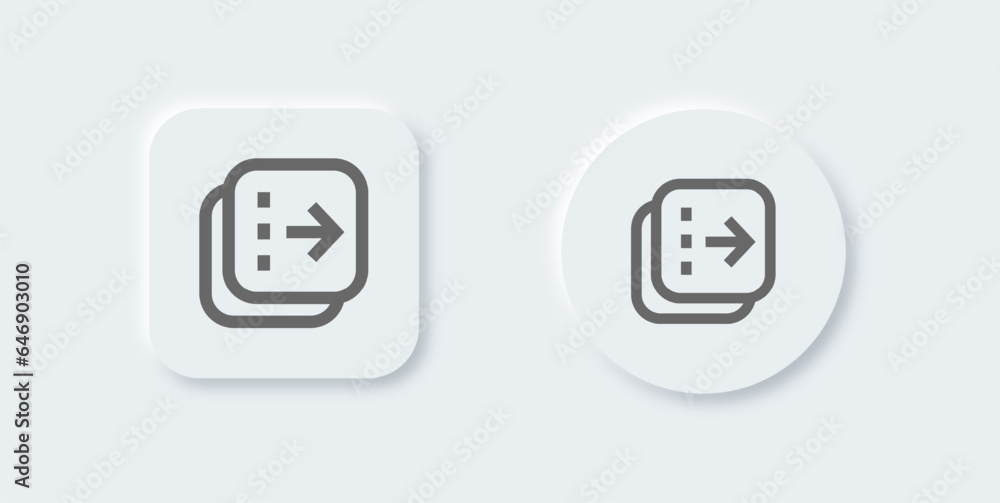 Flip line icon in neomorphic design style. Arrow switch signs vector illustration. Flip line icon in neomorphic design style. Arrow switch signs vector illustration.