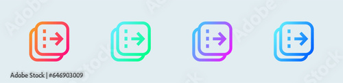Flip line icon in gradient colors. Arrow switch signs vector illustration.