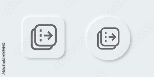Flip line icon in neomorphic design style. Arrow switch signs vector illustration.