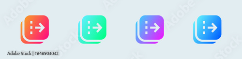 Flip solid icon in gradient colors. Arrow switch signs vector illustration.