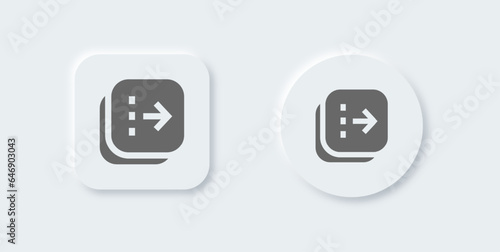 Flip solid icon in neomorphic design style. Arrow switch signs vector illustration.