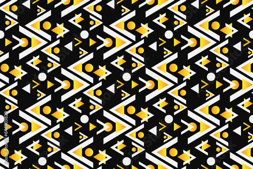 Geometric seamless pattern. Abstract geometric graphic design pattern. Seamless geometric pattern with black and yellow color.