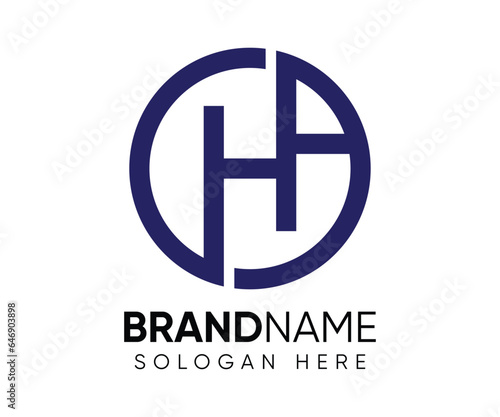 H A logo design vector template