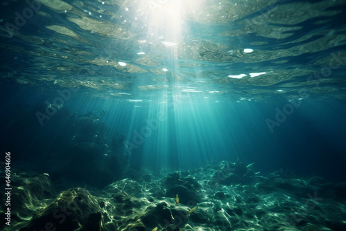 Ocean sun underwater aquatic under deep blue sunlight water sea nature © SHOTPRIME STUDIO