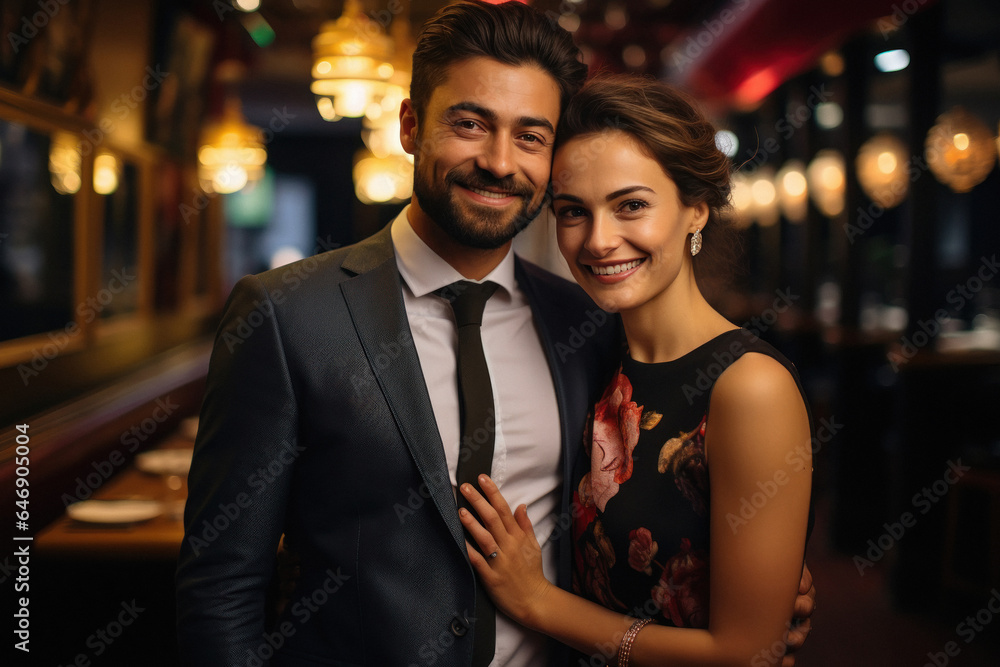 young and lovely couple together in restaurant. young and lovely couple together in restaurant.