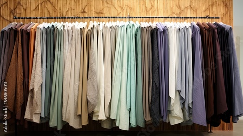 Display of eco-friendly fabrics, emphasizing sustainable textiles