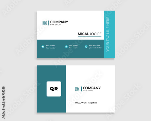 Fresh and modern simple visiting card design template, business design layout.