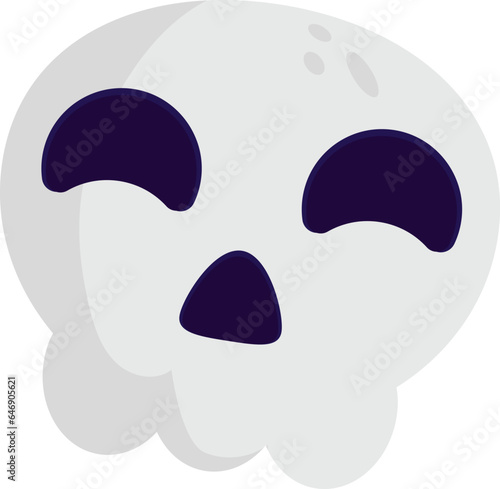 Cute white happy skull helloween