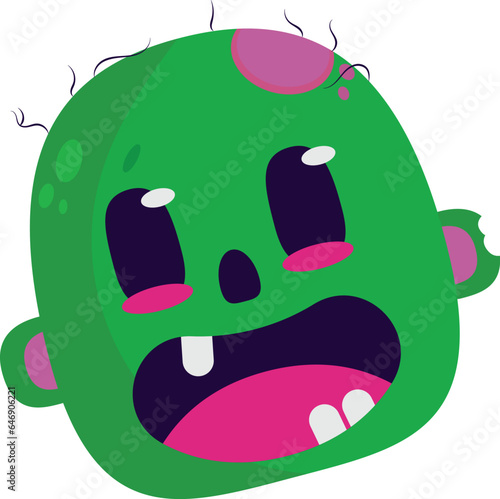 cute smiling zombie head