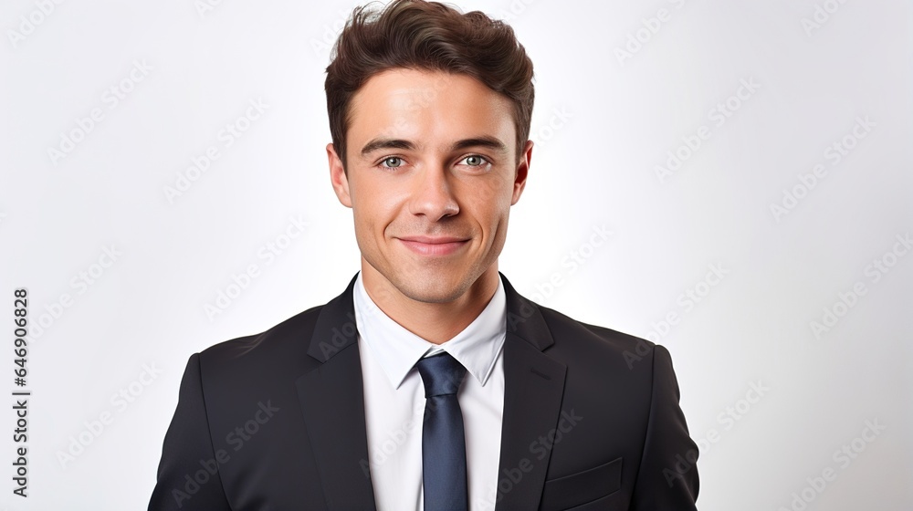 Handsome businessman on white background. generative ai Handsome businessman on white background. generative ai