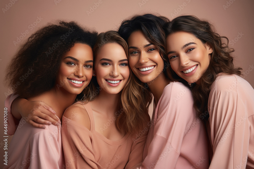 Young and beautiful women group Young and beautiful women group