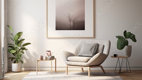 a Scandinavian style poster frame in a modern interior setting.