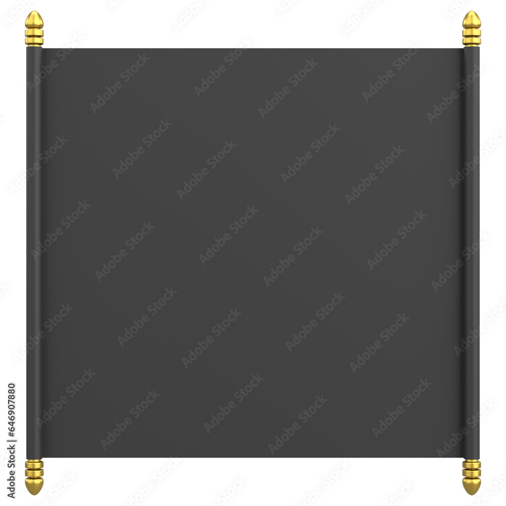 Fototapeta premium Scroll paper. Text box. 3D illustration.