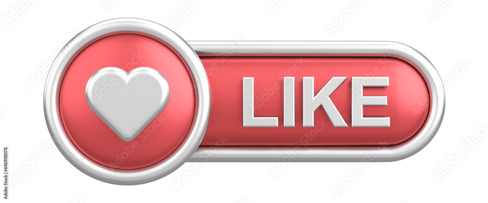 3D like button. 3D illustration. 3D like button. 3D illustration.