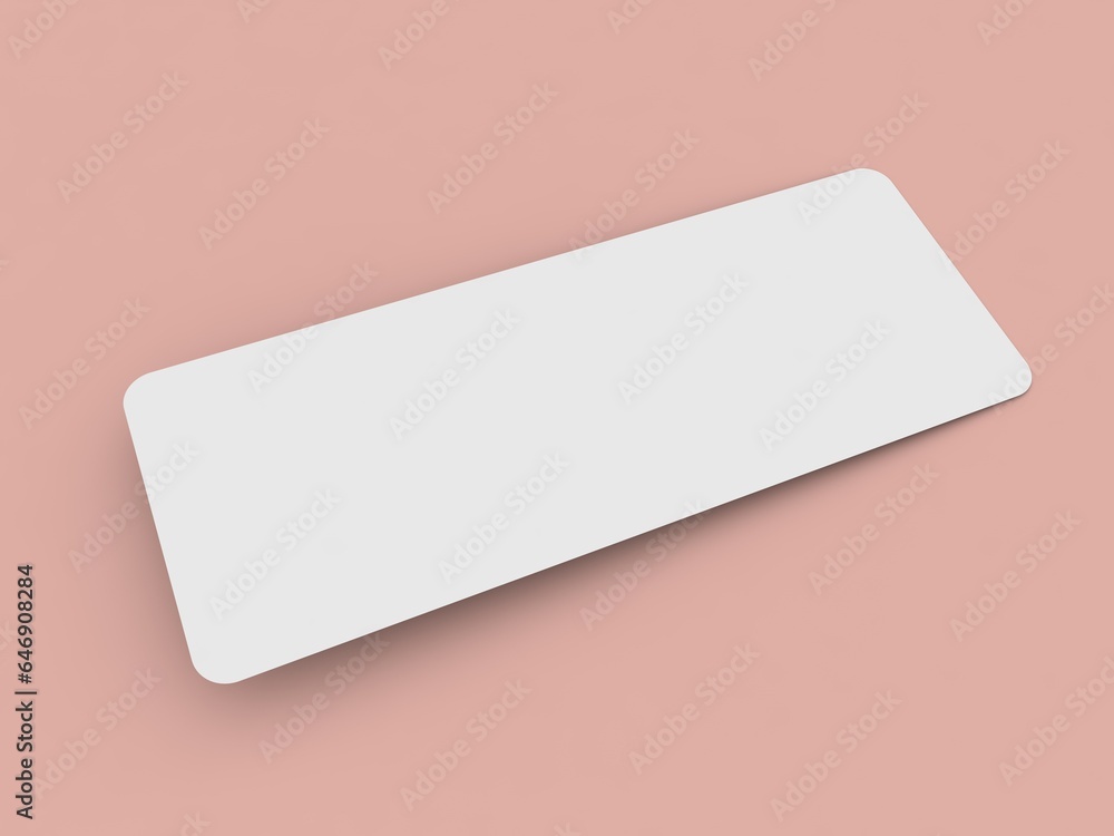 Advertising paper mockup on pink background. 3d render illustration. Advertising paper mockup on pink background. 3d render illustration.
