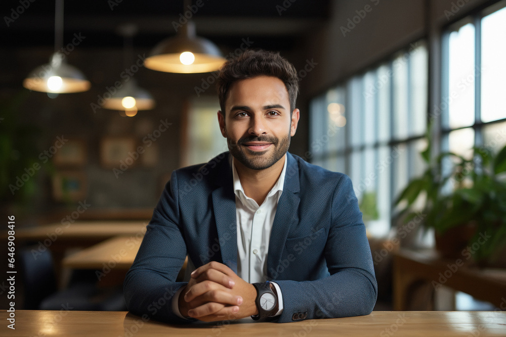 confident indian businessman or corporate employee - obrazy, fototapety, plakaty 