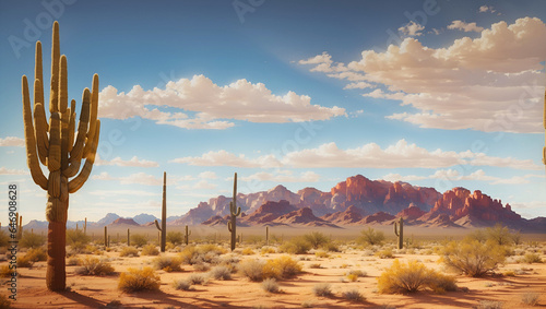 Golden Afternoon in the Vast Arizona Desert © Pixelzone