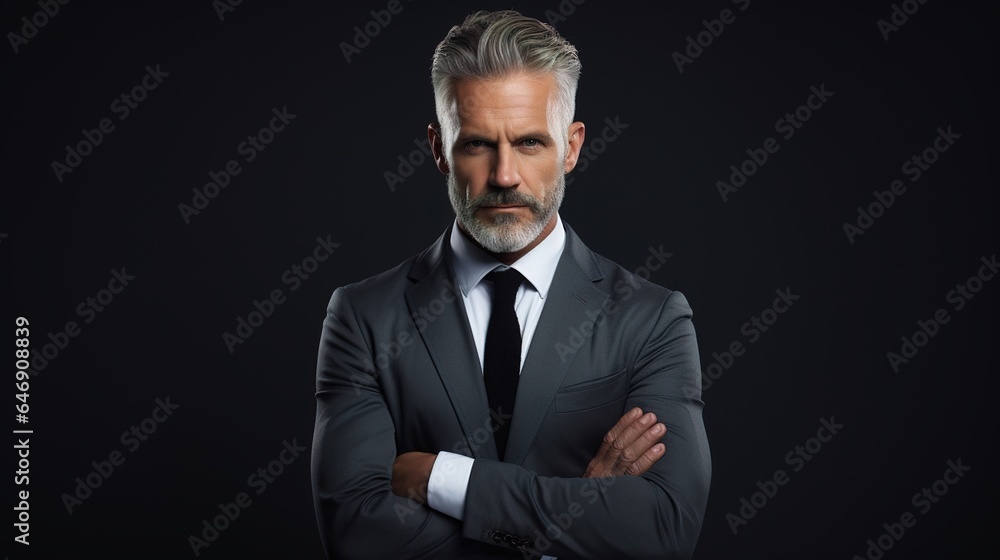 confident businessman isolated on a gray background confident businessman isolated on a gray background