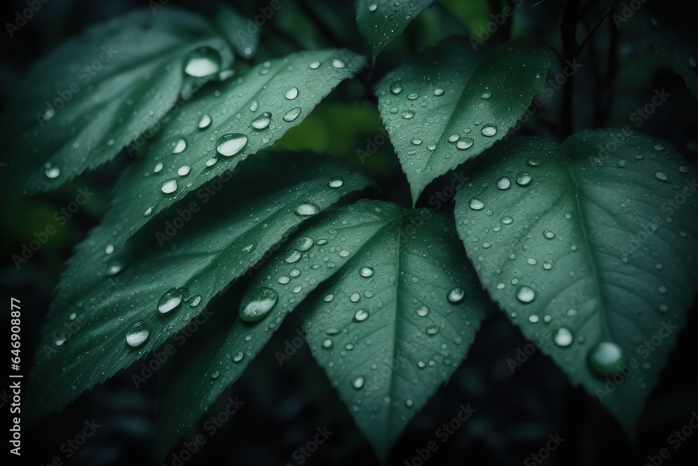 Fototapeta premium water drops on a leaf