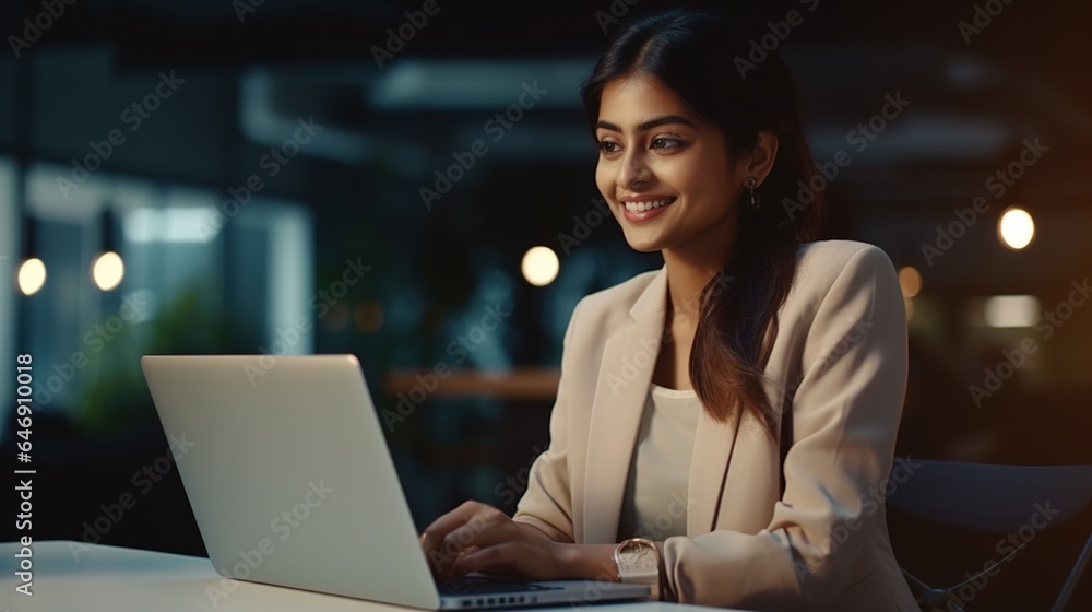 Happy and laptop in office with women for networking, connection, and contact. Happy and laptop in office with women for networking, connection, and contact.