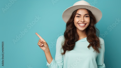 woman pointing at you against a gray background