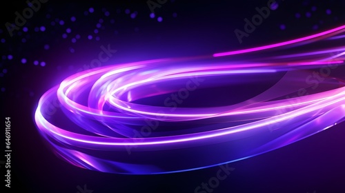 Speed of light in space, motion effect on a dark background. Neon color blurred motion. Magic of moving fast lines. Laser beams, horizontal light rays. Generative AI.