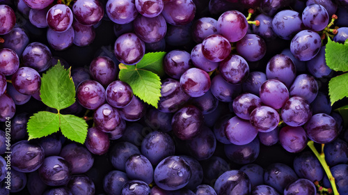 Purple grape background. Close up of a bunch of grapes