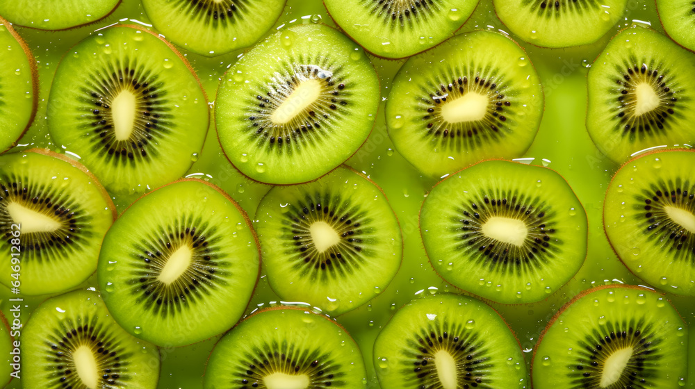 Kiwi fruit background. Kiwi slices close-up. Kiwi fruit background. Kiwi slices close-up.