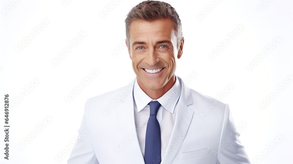 Portrait of a smiling businessman on white background. Portrait of a smiling businessman on white background.