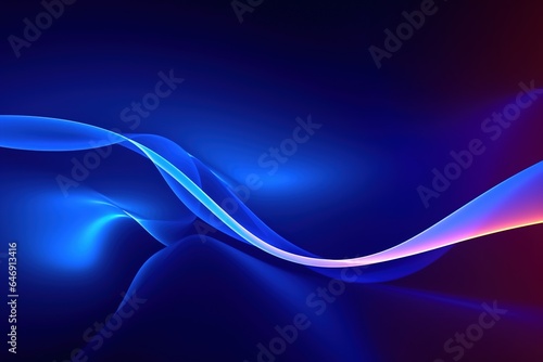 3D abstract waving neon background with glowing lines.